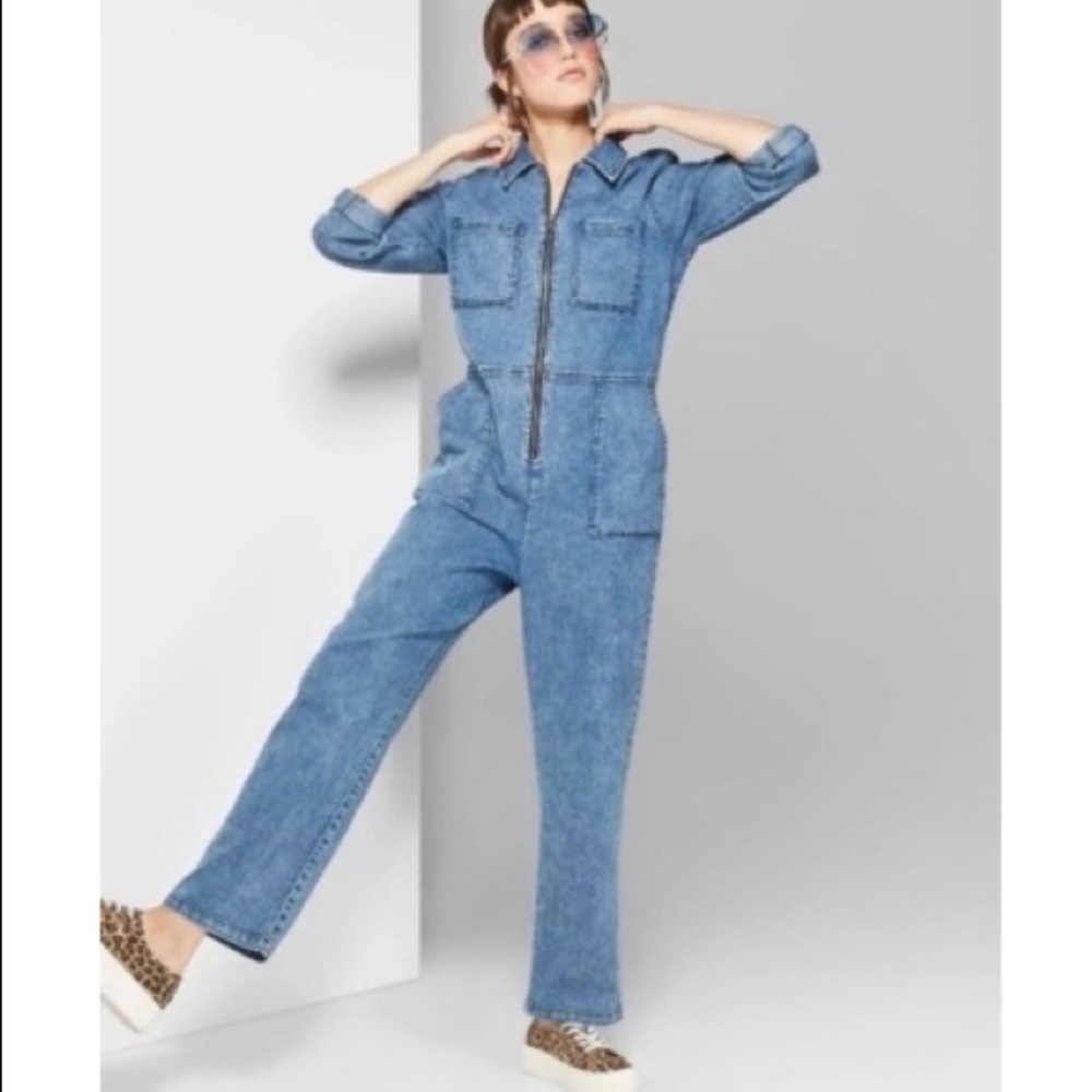 Wild Fable zippered denim jumpsuit
